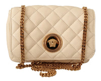 Versace Chic Nappa Leather Crossbody in Purity White