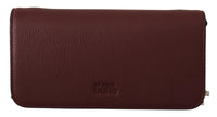 Karl Lagerfeld Elegant Wine Leather Evening Clutch