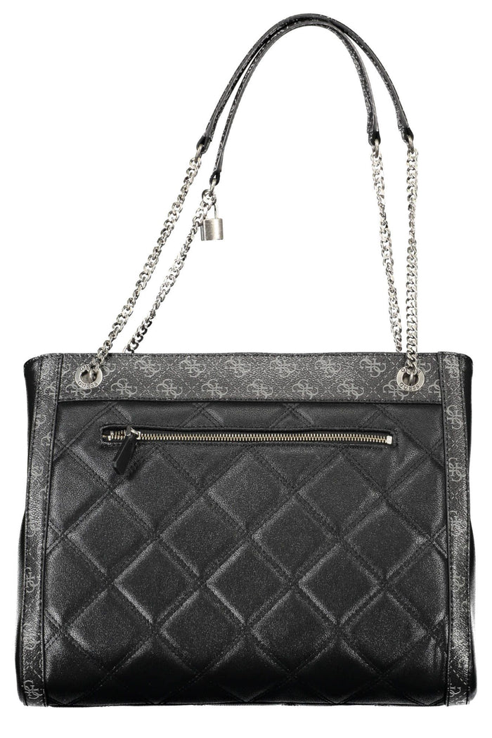 Guess Jeans Elegant Black Multi-Compartment Handbag