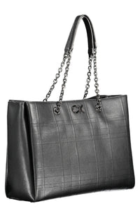 Calvin Klein Chic Black Dual-Handle Chain Shoulder Bag