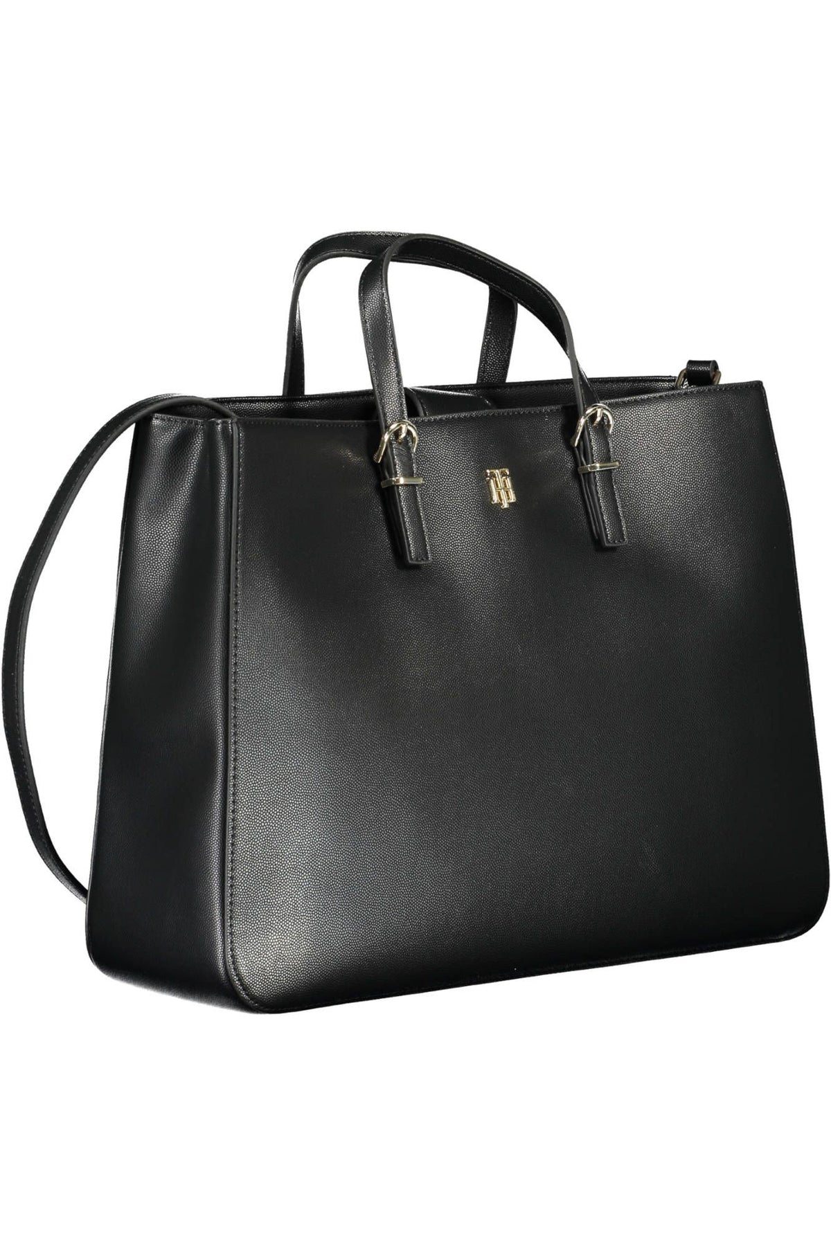 Tommy Hilfiger Elegant Black Contrast Detail Handbag