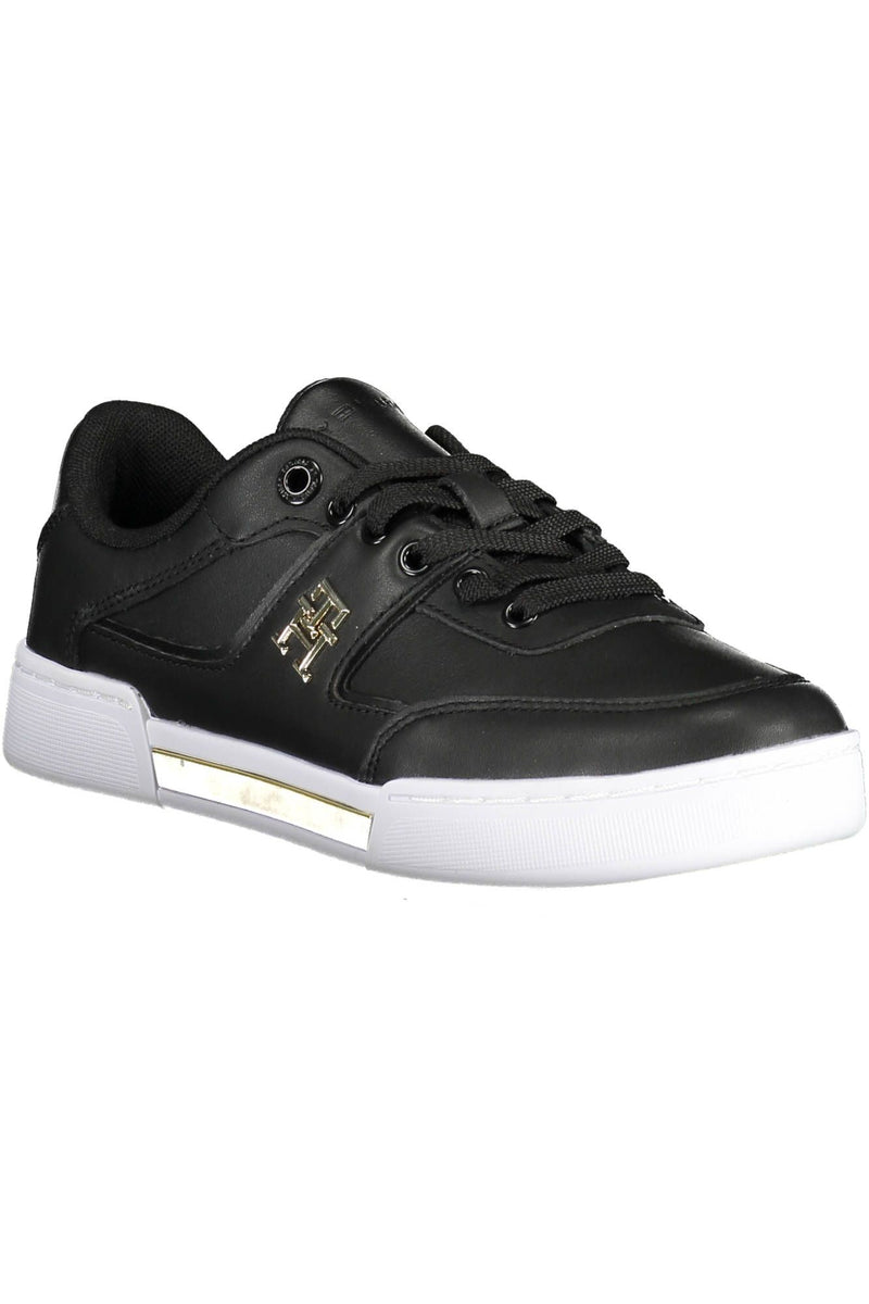 Tommy Hilfiger Black Leather Women Sneaker