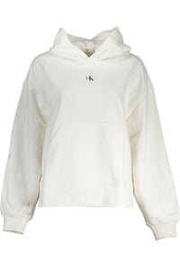 Calvin Klein Elegant White Brushed Cotton Hoodie