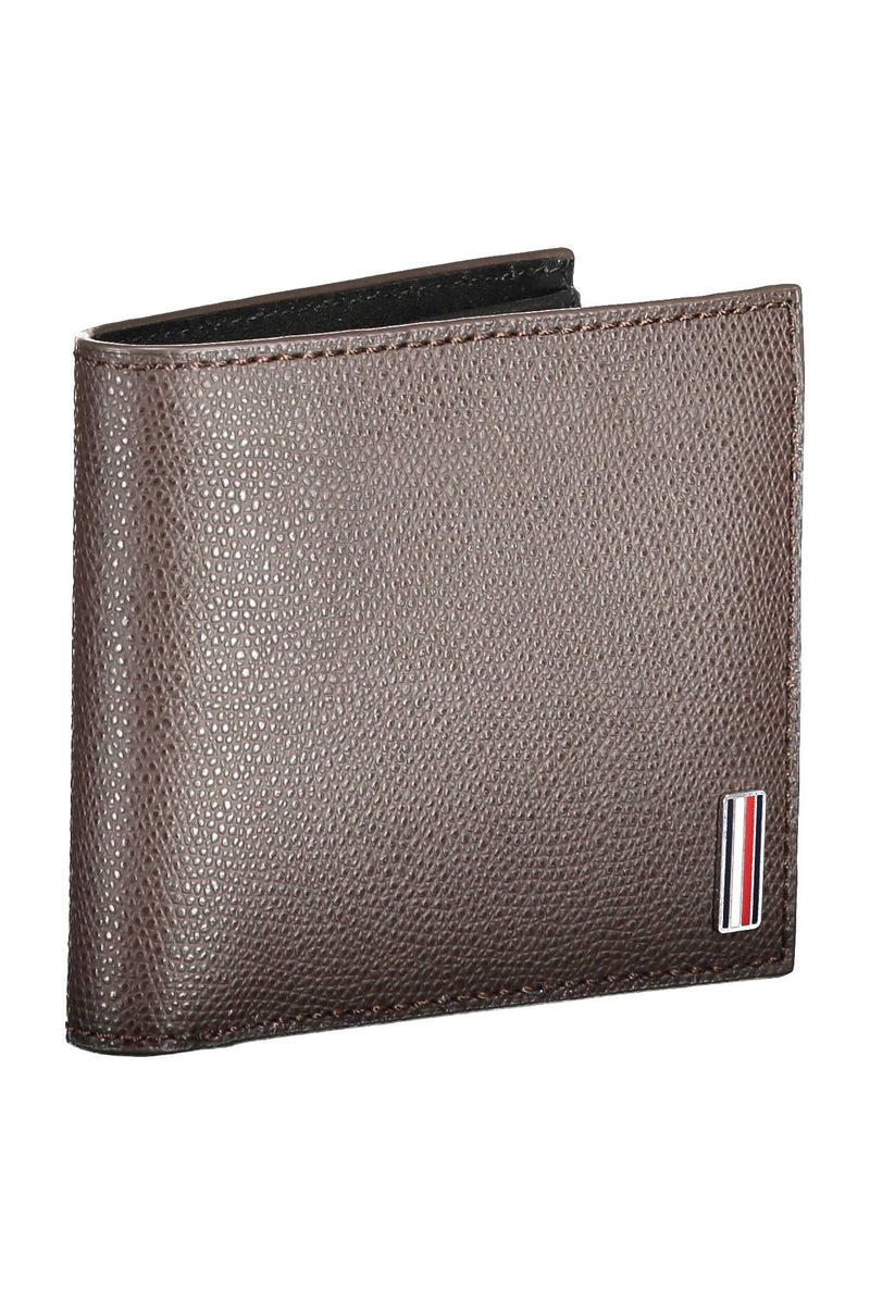 Tommy Hilfiger Elegant Brown Leather Dual Compartment Wallet