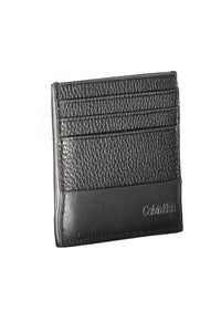 Calvin Klein Sleek Leather Card Holder in Timeless Black