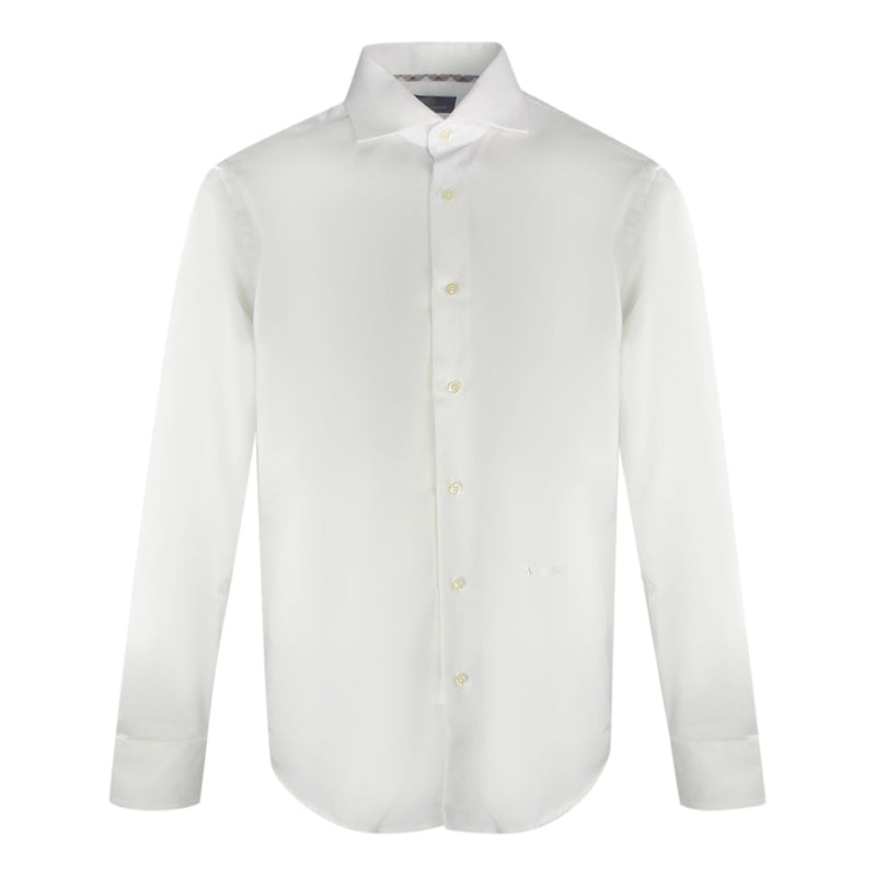 Aquascutum Plain Long Sleeve White Shirt