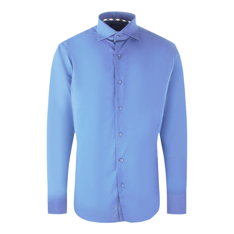 Aquascutum Branded Long Sleeve Blue Shirt