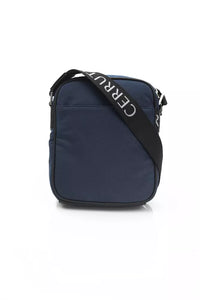 Cerruti 1881 Elegant Blue Nylon-Leather Messenger Bag