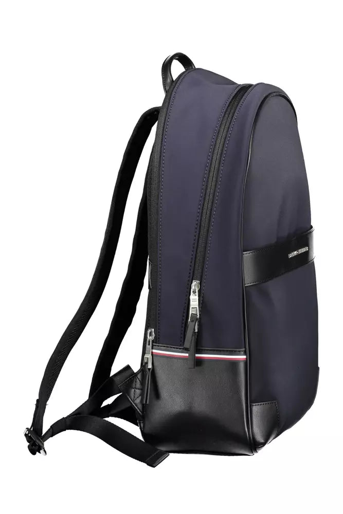 Tommy Hilfiger Elegant Blue Urban Backpack with Laptop Compartment