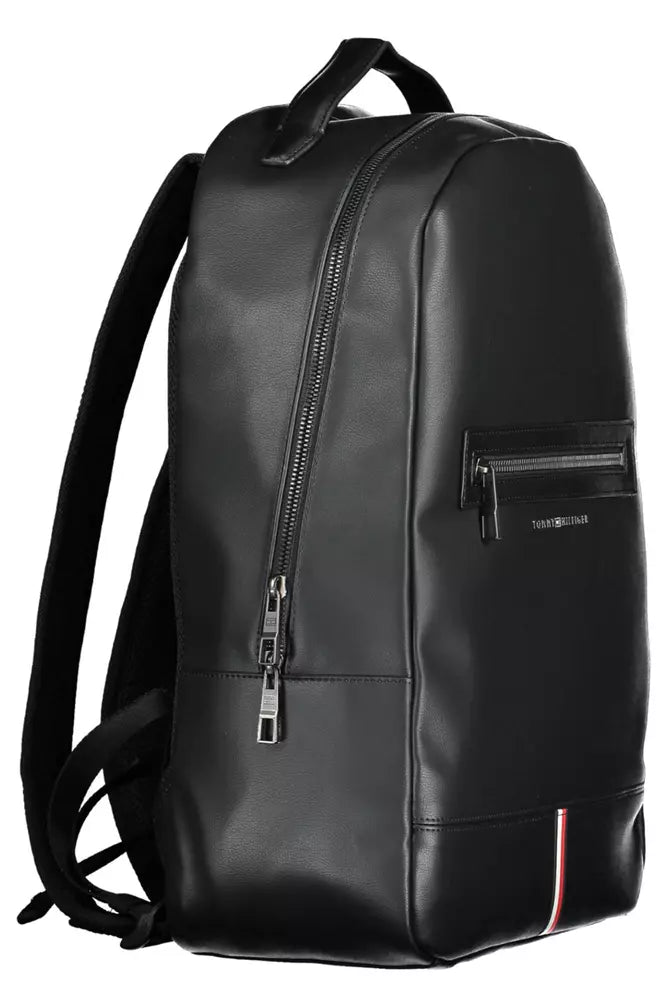 Tommy Hilfiger Sleek Black Contrasting Detail Backpack