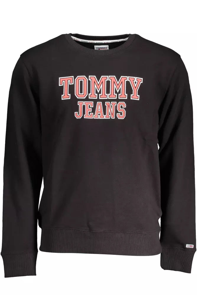 Tommy Hilfiger Sleek Black Cotton Sweatshirt