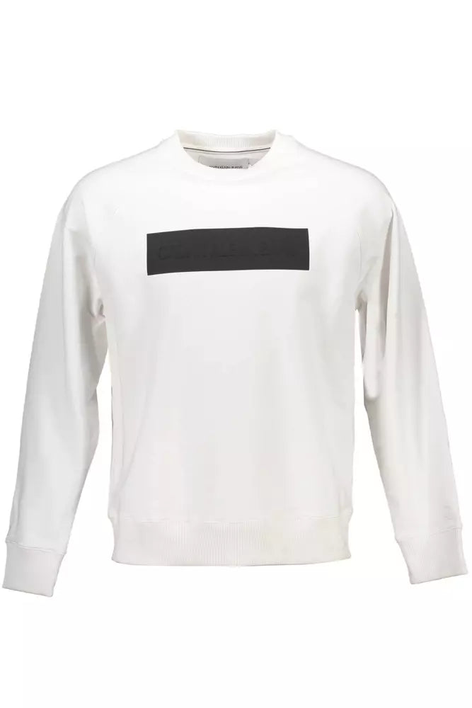 Calvin Klein Elegant White Cotton Blend Sweater