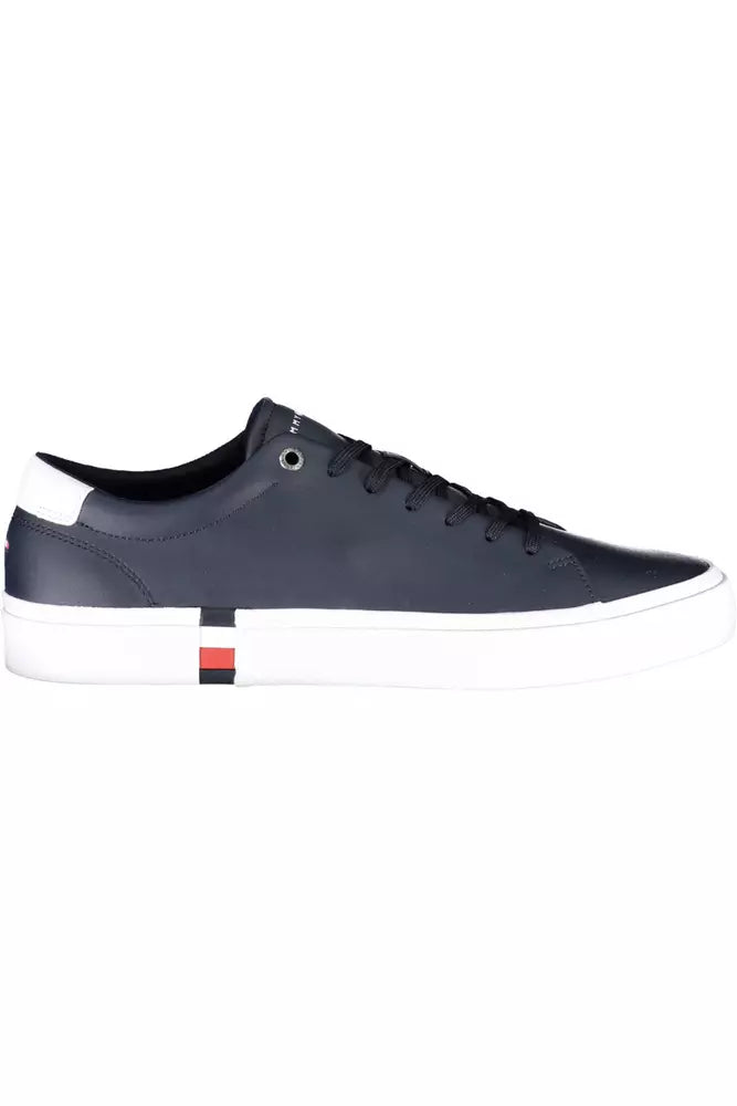 Tommy Hilfiger Elegant Blue Lace-Up Sneakers with Logo Detail