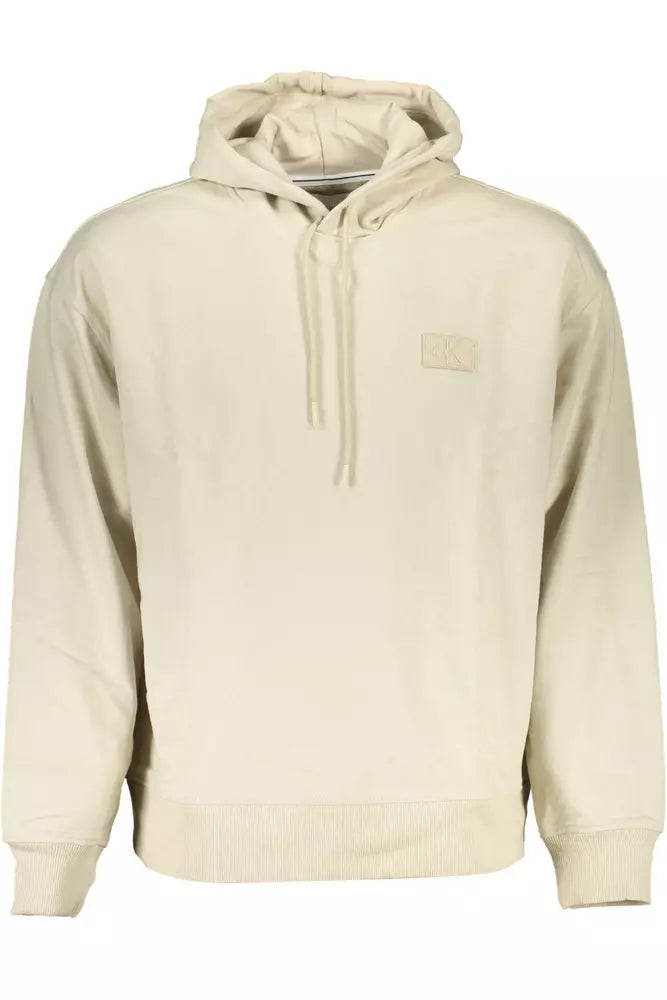 Calvin Klein Beige Long-Sleeved Hooded Sweatshirt