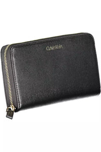 Calvin Klein Sleek Black Polyethylene Zip Wallet