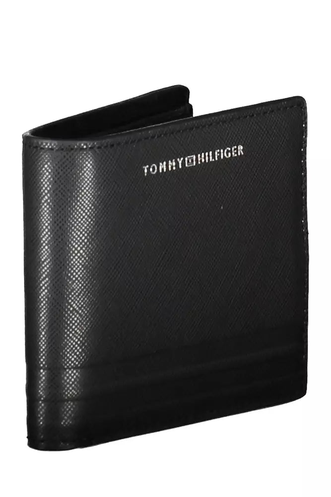 Tommy Hilfiger Elegant Black Leather Bifold Wallet