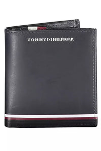 Tommy Hilfiger Blue Leather Dual-Compartment Wallet