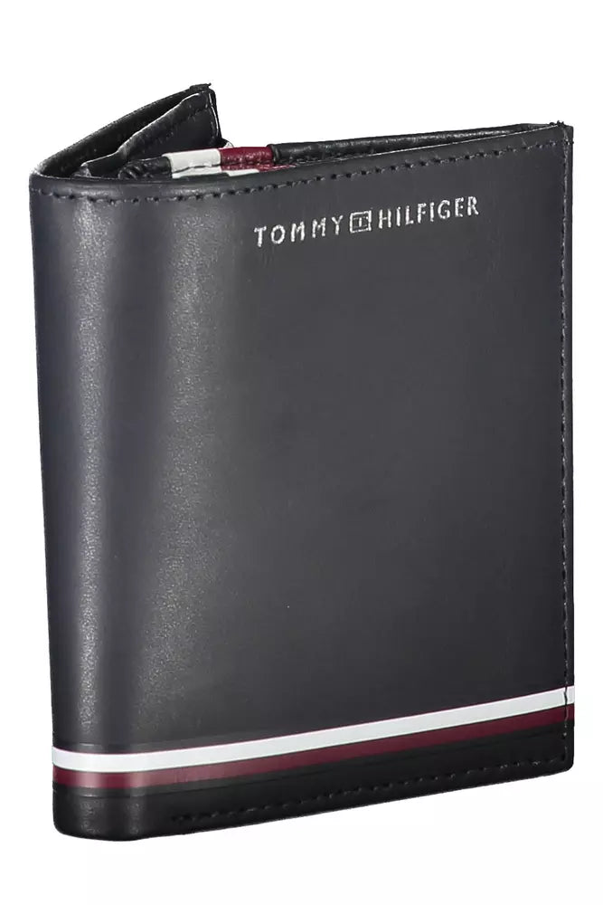 Tommy Hilfiger Blue Leather Dual-Compartment Wallet