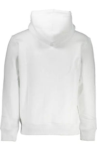 Calvin Klein Chic White Hooded Sweatshirt with Logo Embroidery