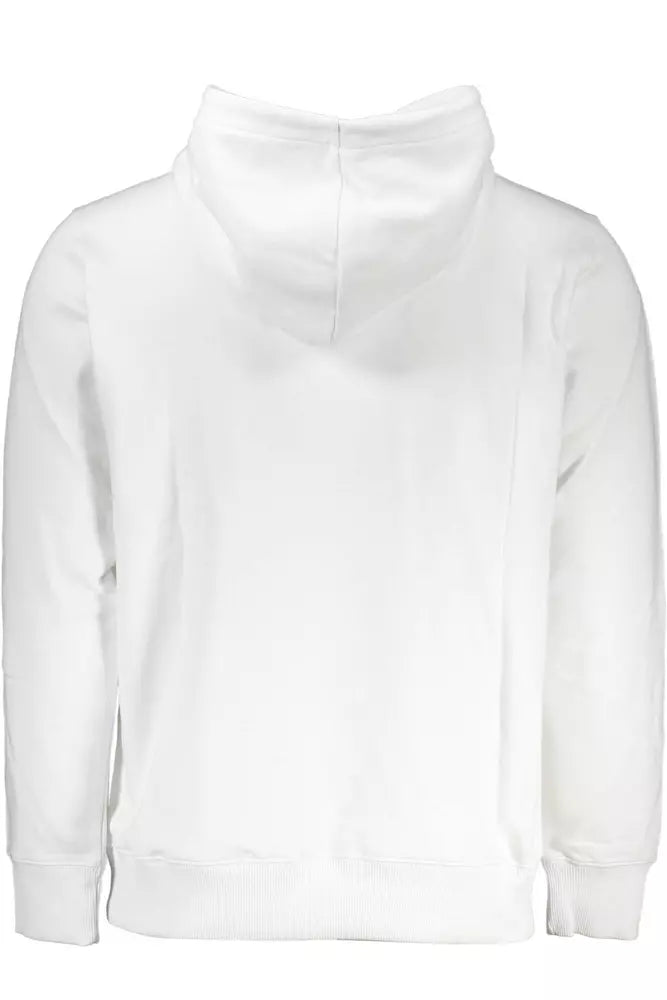 Calvin Klein Elegant Embroidered White Hoodie with Logo