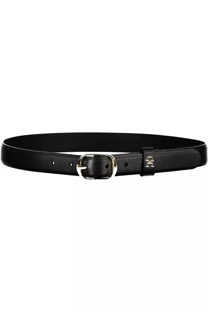 Tommy Hilfiger Sleek Leather Belt with Signature Metal Buckle