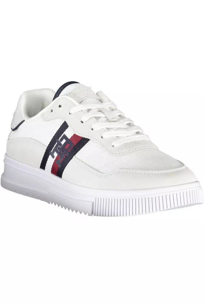 Tommy Hilfiger Sleek White Lace-Up Eco-Friendly Sneakers