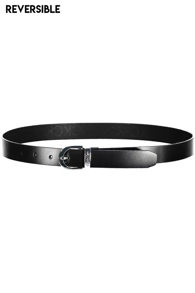 Calvin Klein Elegant Reversible Black Belt with Metal Buckle