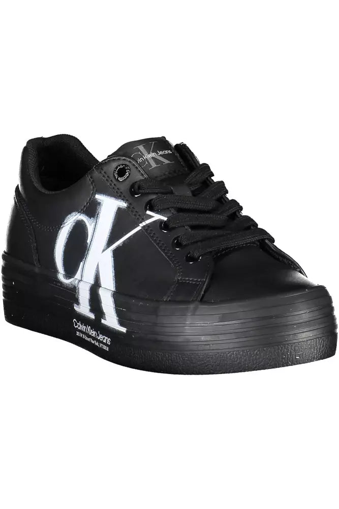 Calvin Klein Eco-Conscious Lace-Up Sneakers in Sleek Black