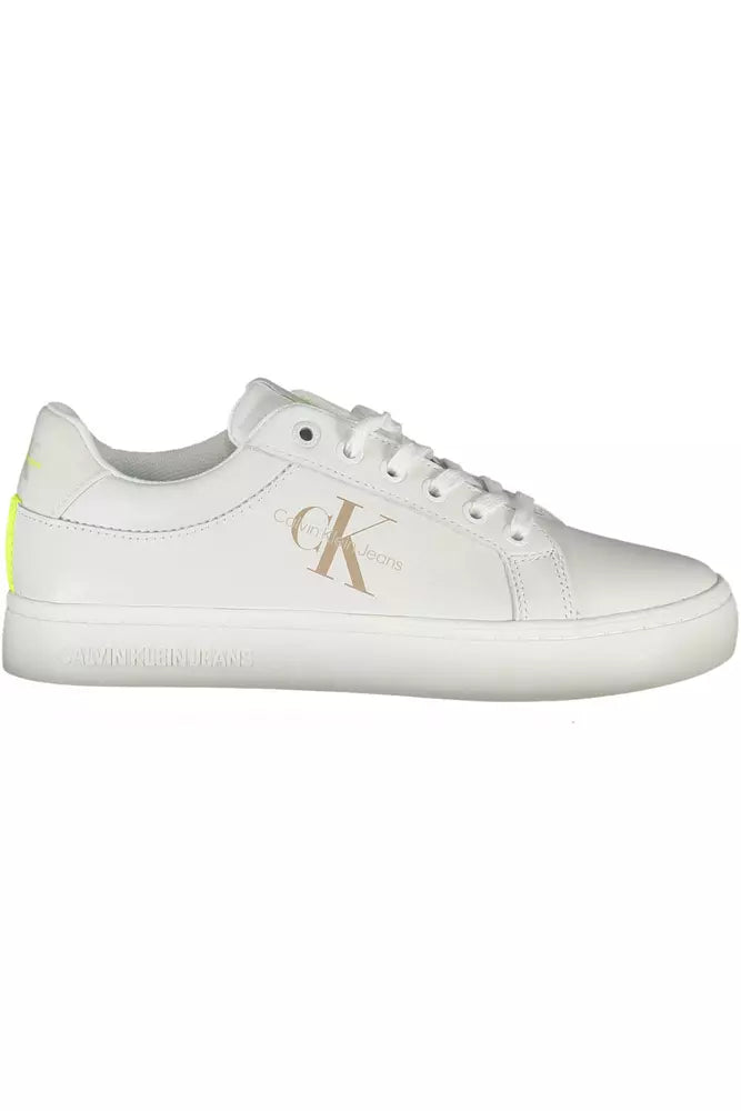 Calvin Klein Sleek White Sneakers with Eco-Friendly Twist