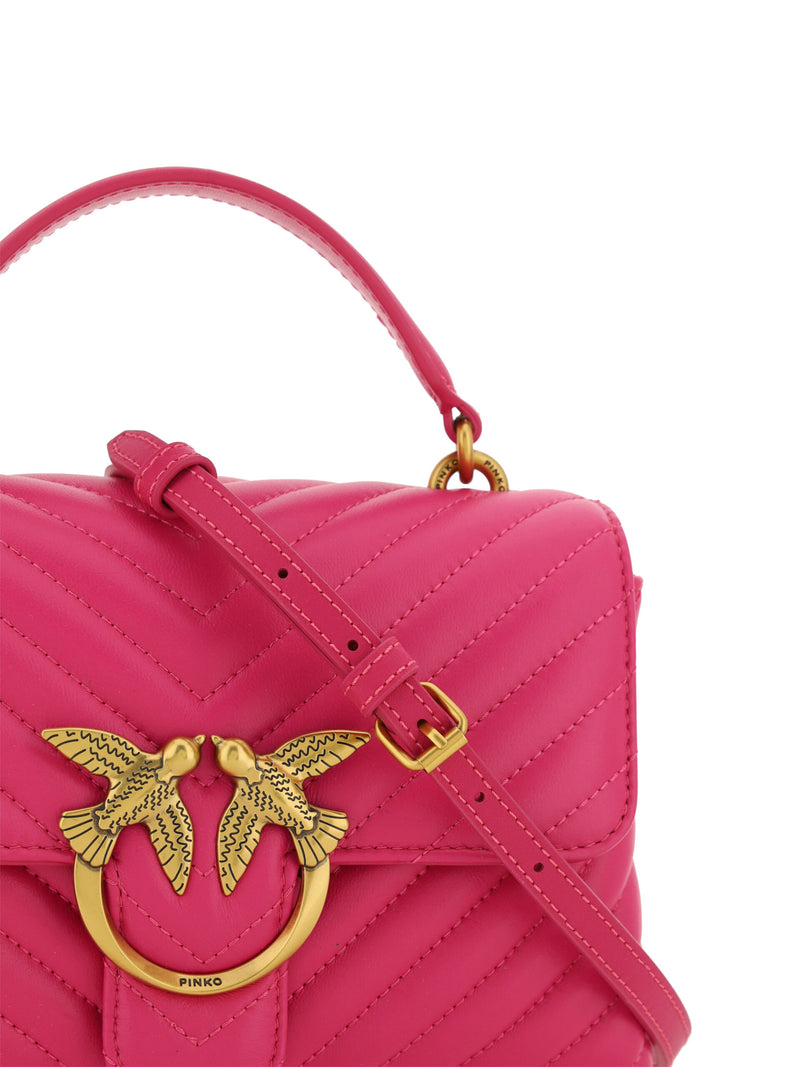 PINKO Chic Pink Quilted Leather Mini Handbag