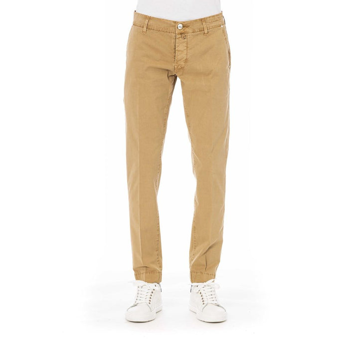 Jacob Cohen Beige Cotton Blend Trousers with Pockets