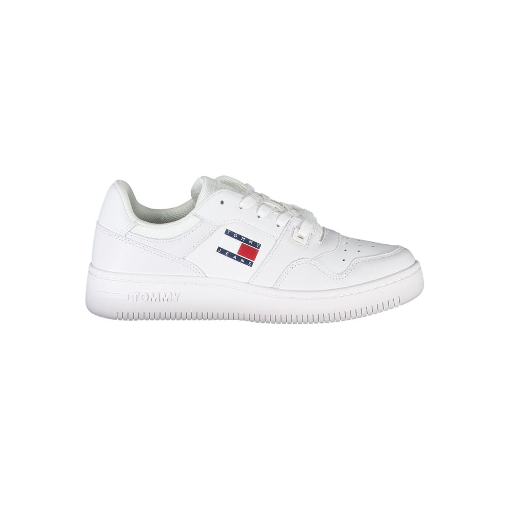 Tommy Hilfiger Chic White Lace-Up Sneakers for Everyday Elegance