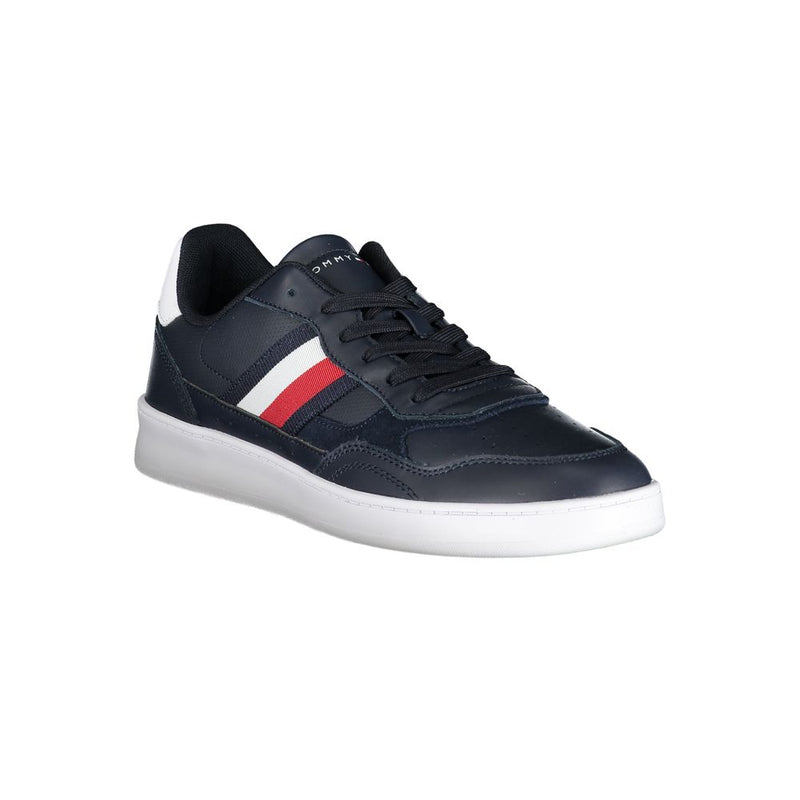 Tommy Hilfiger Sleek Blue Lace-up Sneakers with Logo Detailing