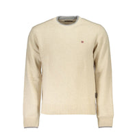 Napapijri Beige Crew Neck Embroidered Sweater