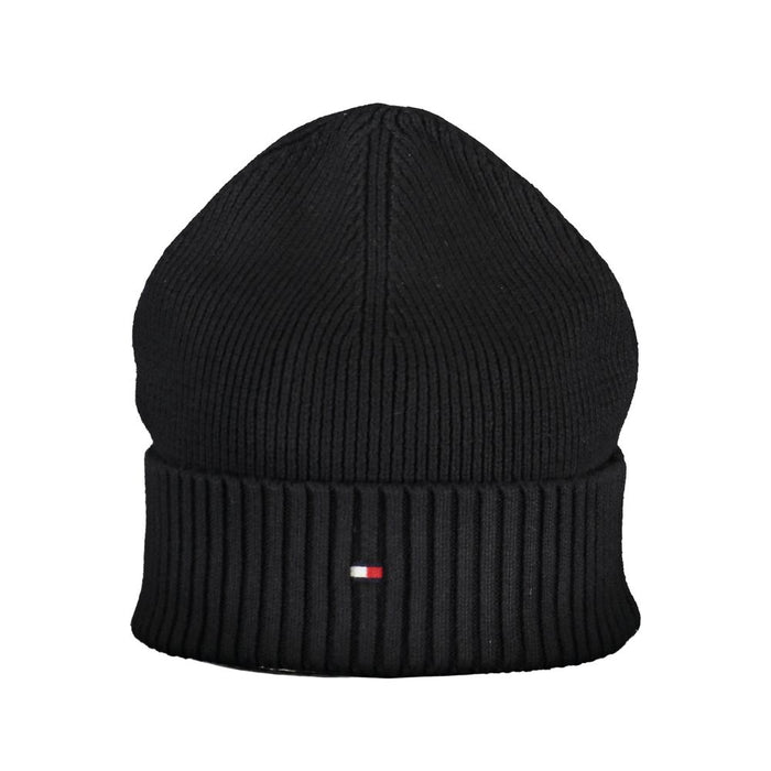 Tommy Hilfiger Elegant Embroidered Black Logo Hat