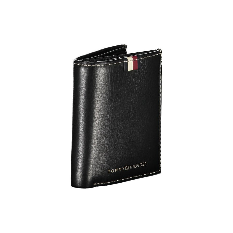 Tommy Hilfiger Elegant Black Leather Bifold Wallet