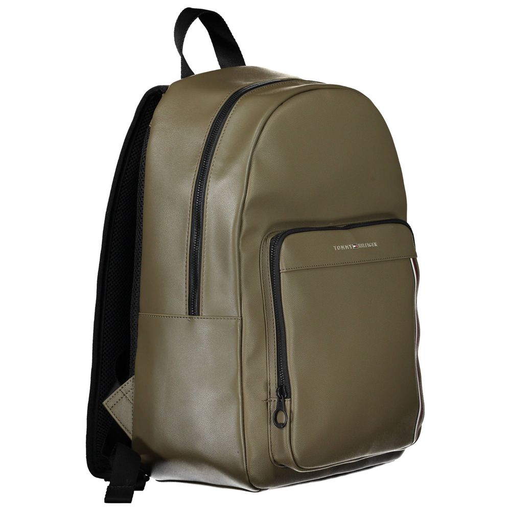 Tommy Hilfiger Elegant Green Laptop Backpack with Logo Detail