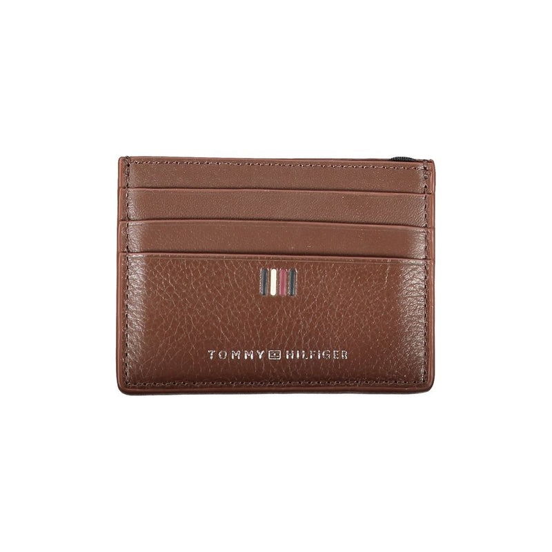 Tommy Hilfiger Sleek Leather Card Holder with Contrast Detailing