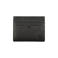 Tommy Hilfiger Sleek Black Leather Card Holder with Contrast Detail