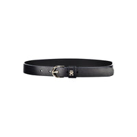 Tommy Hilfiger Elegant Blue Leather Belt with Metal Buckle