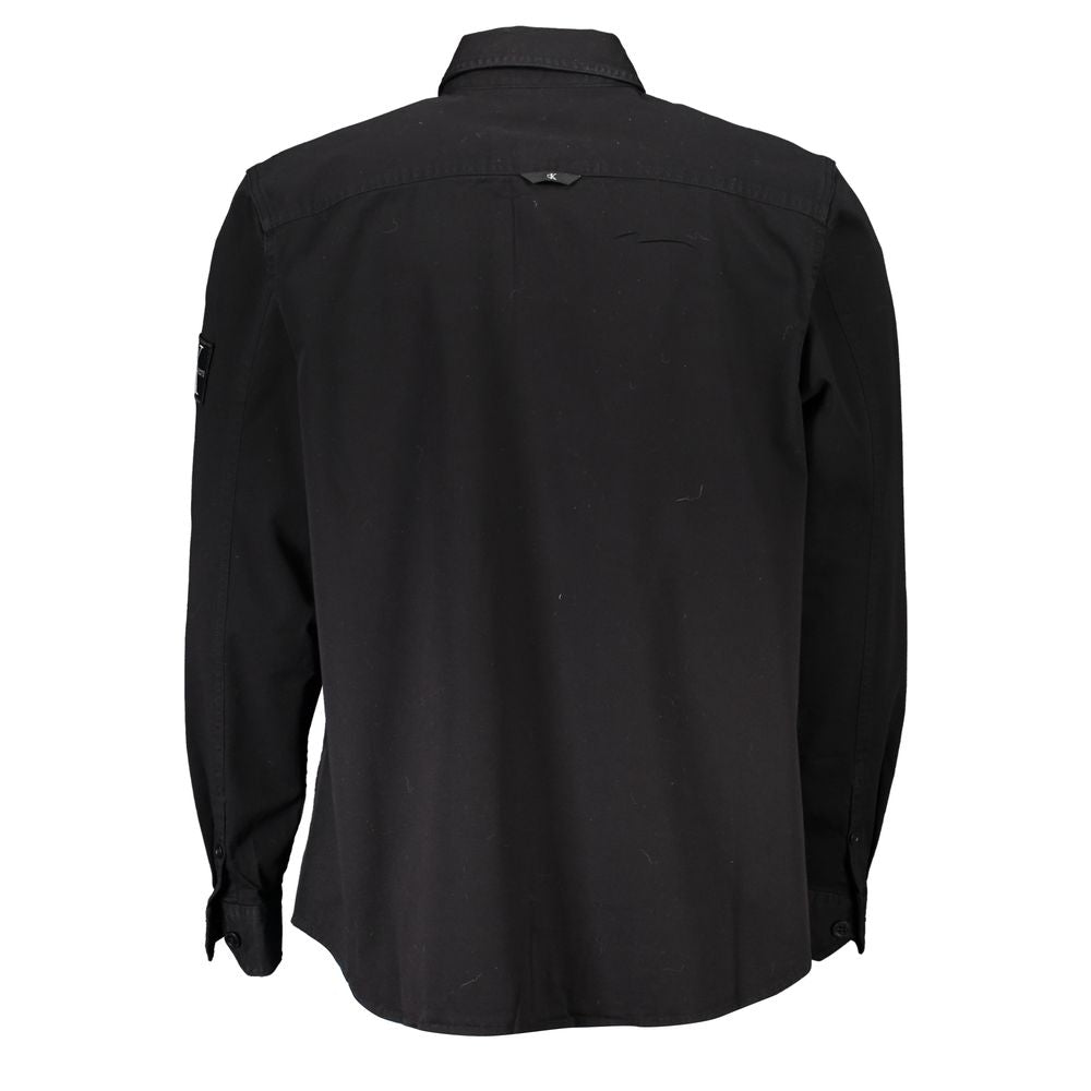 Calvin Klein Sleek Black Long Sleeved Designer Shirt