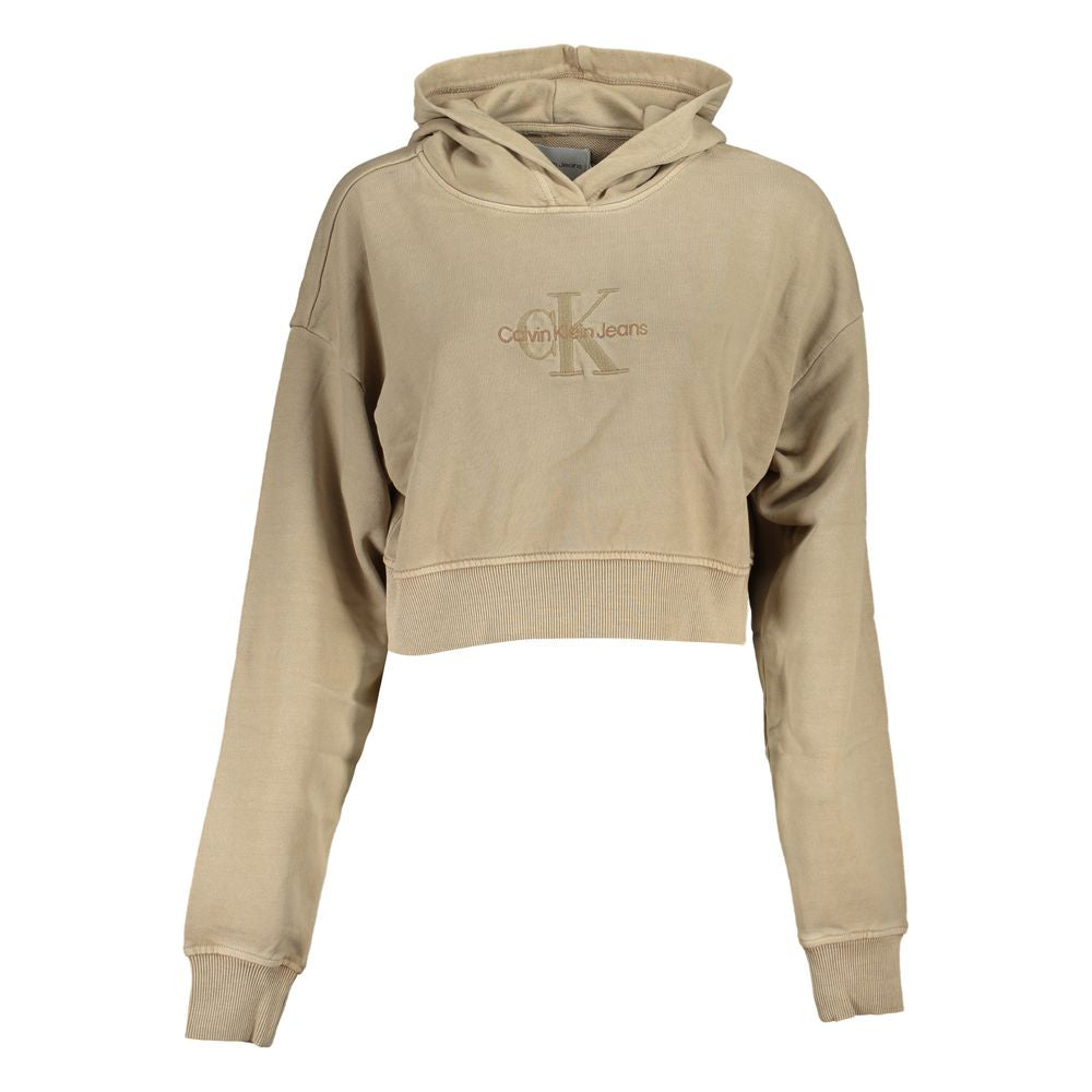 Calvin Klein Chic Beige Embroidered Hooded Sweatshirt