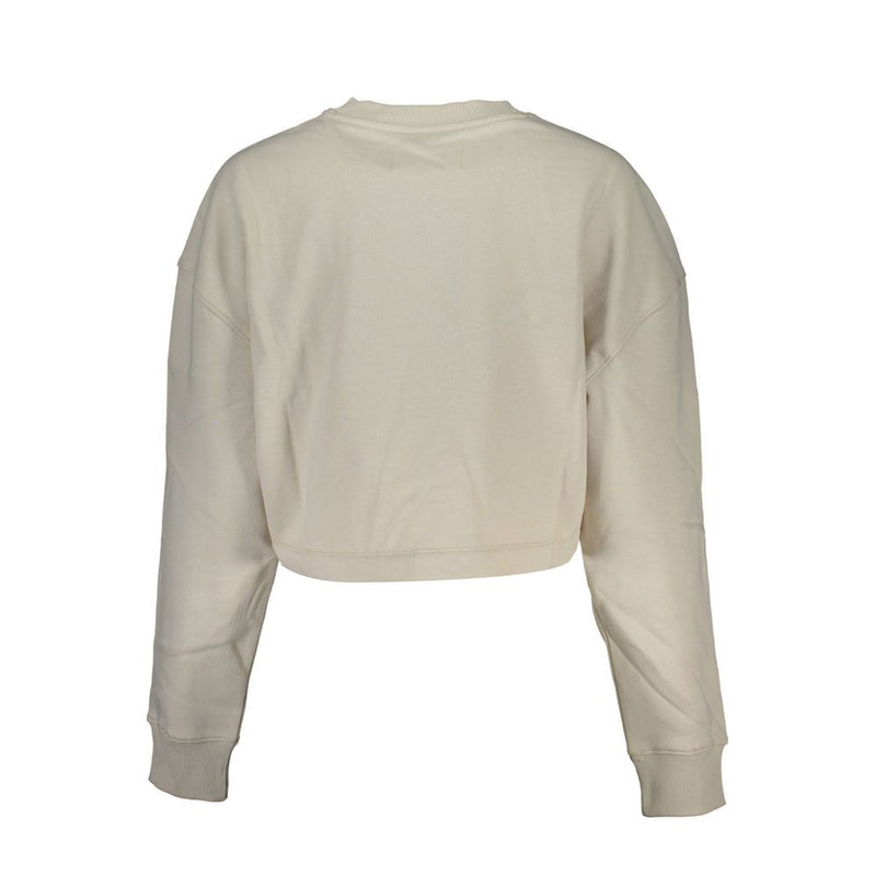 Calvin Klein Beige Crew Neck Fleece Sweatshirt