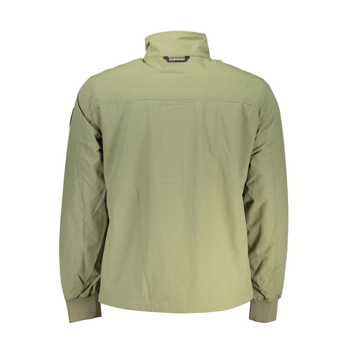 Napapijri Chic Waterproof Green Jacket with Contrast Accents