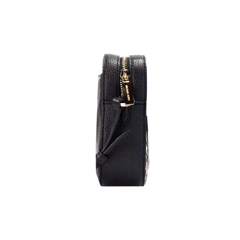 Michael Kors Jet Set Large East West Black Haircalf Zip Chain Crossbody Bag