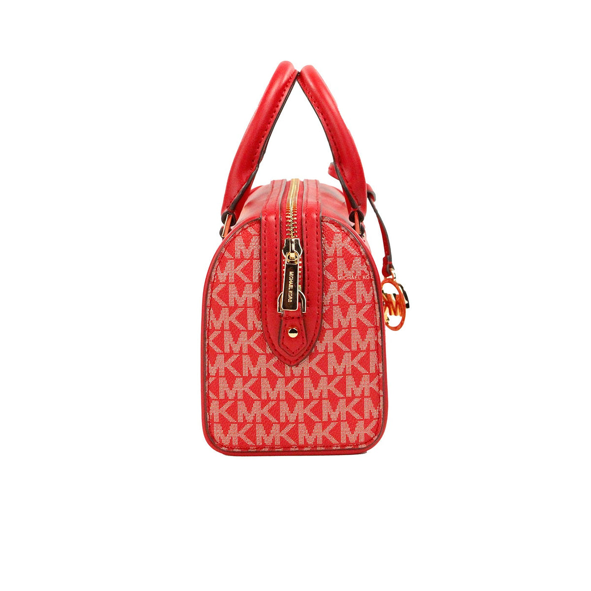 Michael Kors Travel XS Bright Red Signature PVC Duffle Crossbody Bag Purse