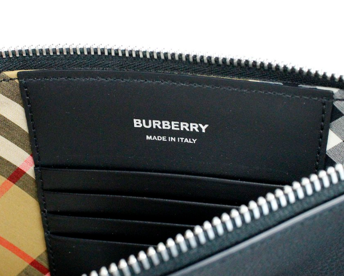 Burberry Peyton Monogram Black Leather Pouch Crossbody Bag Purse