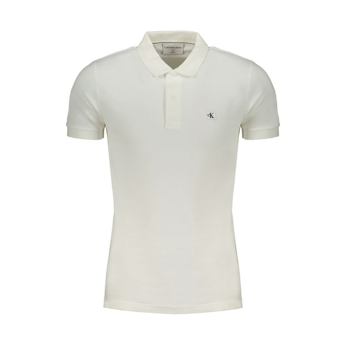 Calvin Klein White Cotton Polo Shirt