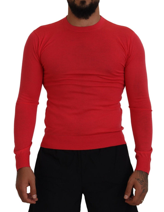 Dsquared² Red Wool Long Sleeves Crewneck Pullover Sweater