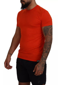 Dsquared² Orange Modal Short Sleeves Crewneck T-shirt